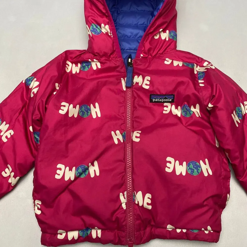 Patagonia Baby Reversible Down Sweater Hoodie Puffer Jacket 2T? Granola